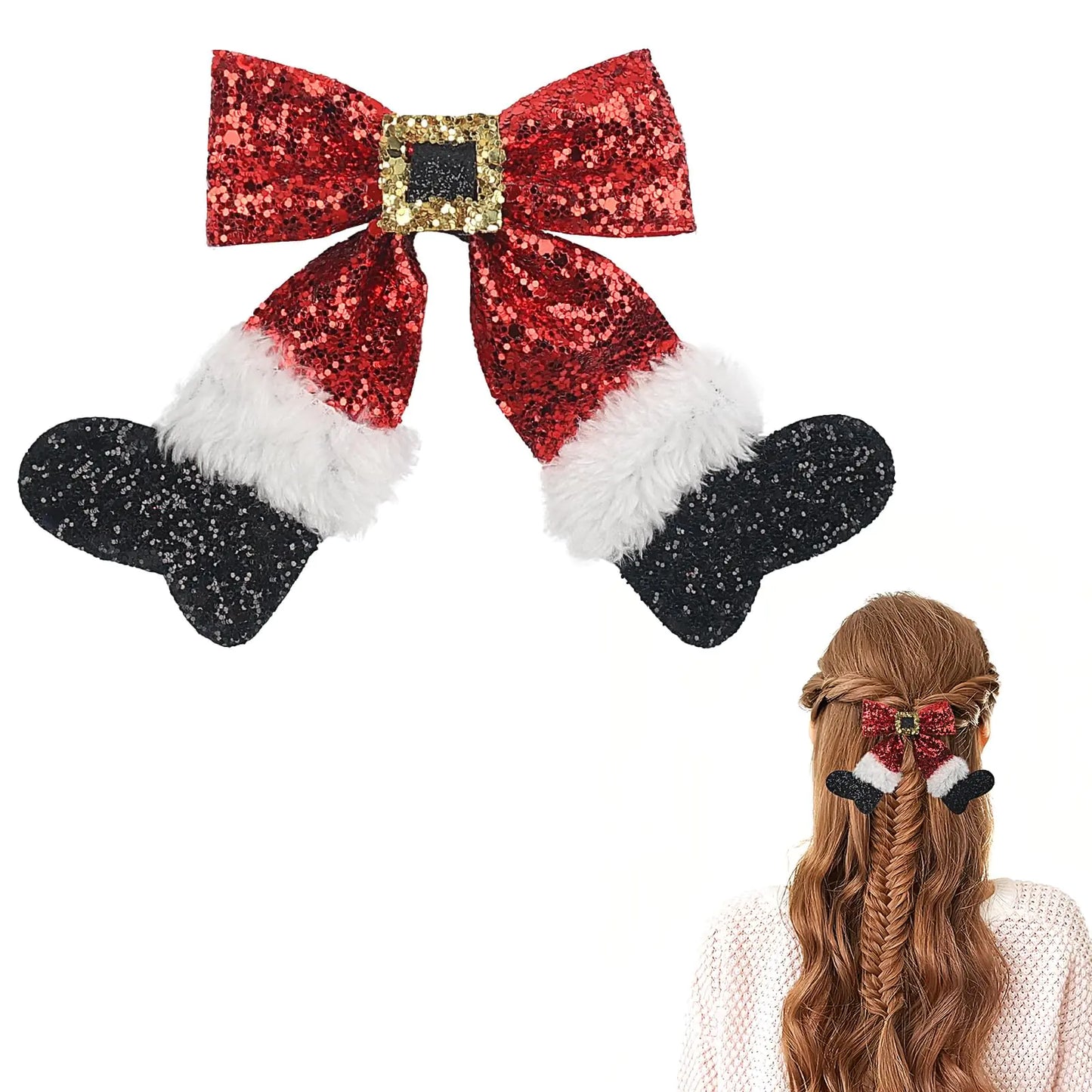 Santa Pants Hair Bow
