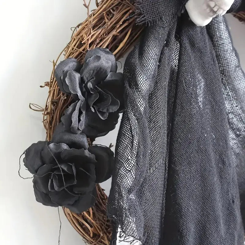 Black and White Ghost Door Hanging for Halloween Decor